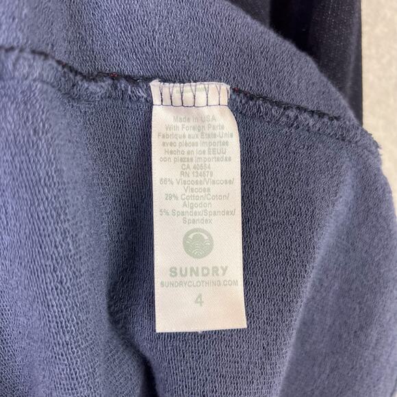 Sundry Midnight Cropped Stripes Hoodie Sweatshirt Size 4/XL - Picture 9 of 12